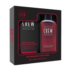 AMERICAN CREW Anti-Hair Loss Pack: Anti-Haarausfall Shampoo, 250ml + Anti-Haarausfall Leave-in-Treatment, 100ml, Haarstärkung für Männer, Haarpflege für feines schütteres Haar, gegen Haarbruch
