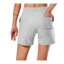 Ksmien Bermudas de algodón de punto para mujer con bolsillos profundos para mujer, sala de estar, caminar, correr, atletismo, Gris claro, XXL