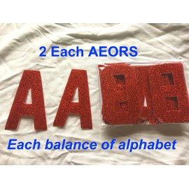 3" Tall Glitter Letters,Iron On Heat Transfer Vinyl for Sports T-Shirt Jersey Football Baseball,Team,t-Shirt (Red kit)