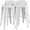 Topeakmart 30 inches Metal Bar Stools High Backless Barstool Stackable