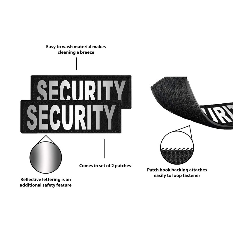 Dogline Security Vest Patches – Removable Security Patch 2-Pack with