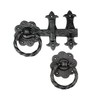 Van Dyke's Restorers Gate Latch Set with Ring Handle – Rustic Iron Gate Hardware for Wooden Gates, Barn Doors, and Fences, Hand-Forged, Black Powder Coat
