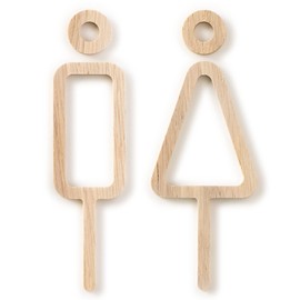 MOHEIM SIGNS RESTROOM Restroom Toilet Sign Men Women Men Women Women Pictogram (White Oak)