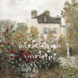 Kizbok Vintage Wall Art Decor, Farmhouse Wall Decor Rustic Spring Rose Garden Canvas Prints Vintage Landscape Oil Painting Cottage Art Pictures for Bedroom Bathroom Home (8" x 10"-UNFRAMED)