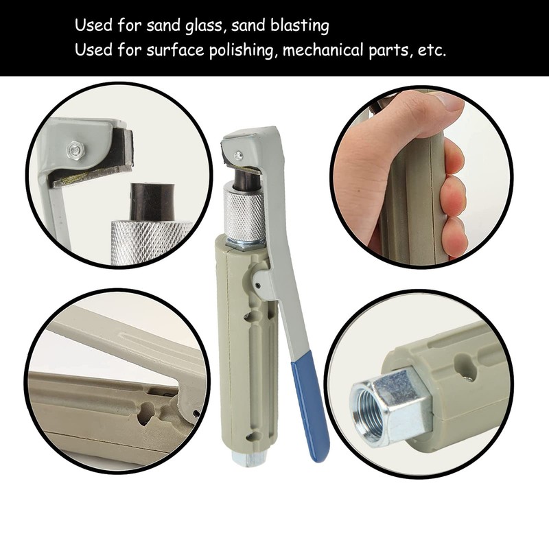 Sandblasting Nozzle, Wear-resistant Jet Gun Nozzle Head with 3 Ceramic