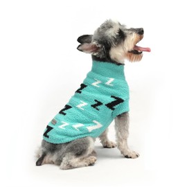 MengMengDa Dog Sweaters Dog Pullover Sweater Puppy Clothes Cold Weather Cable Knitwear Thick Warm Outfits for Medium Dogs (Turquoise-L)