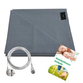 Grounding Bed Sheet in EU Standard, Grounding Sheet for Better Sleep, Earthing Mat, Grounding Mat for Bed in EU Standard (Grey, 90 x 230 cm)