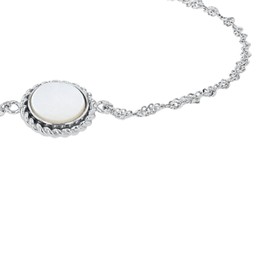 Amor 2036019 Women's Bracelet 925 Sterling Silver Mother of Pearl 17 + 2 cm Silver Comes in Jewellery Gift Box, None