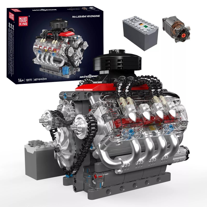 Mould King 10171 V8 Engine Motor Engineering Model Building Block