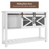 GarveeHome Farmhouse Entryway Table with Sliding Barn Doors, Industrial Rustic