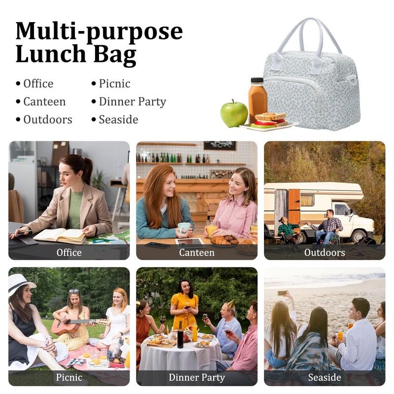 MEXS Insulated Lunch Bag for Women Men Large Reusable Lunch