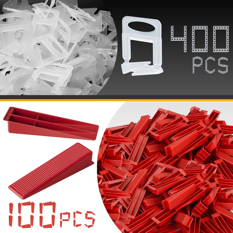 Tile Leveling System 400-Piece Tile Leveling Spacer Clips and 100-Piece