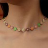 ALRNBY Colorful Flower Choker Necklace for Women Boho Trendy Gold