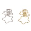 100pcs Binder Clips Gold Silver Flower Shape Metal Hollowed Long