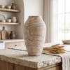Rustic Handcrafted Wood Decorative Vase, Natural Wood, Farmhouse Style