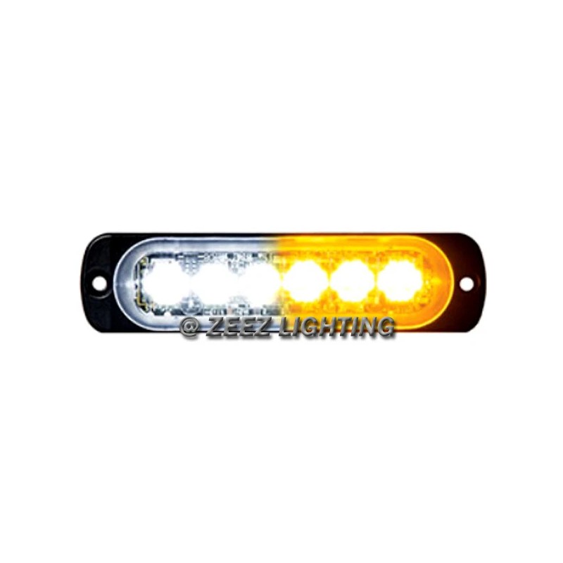 ZEEZ 2X White&Amber 6 LED Emergency Hazard Warning Caution Beacon