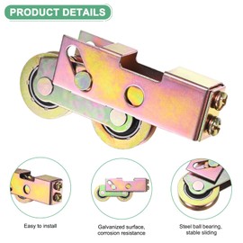 M METERXITY 2-Pack Sliding Patio Door Roller,1-1/4"/32mm Steel Ball Bearing Sturdy Sliding Roller Assembly Adjustable Sliding Door Wheel Replacement for Sliding Door