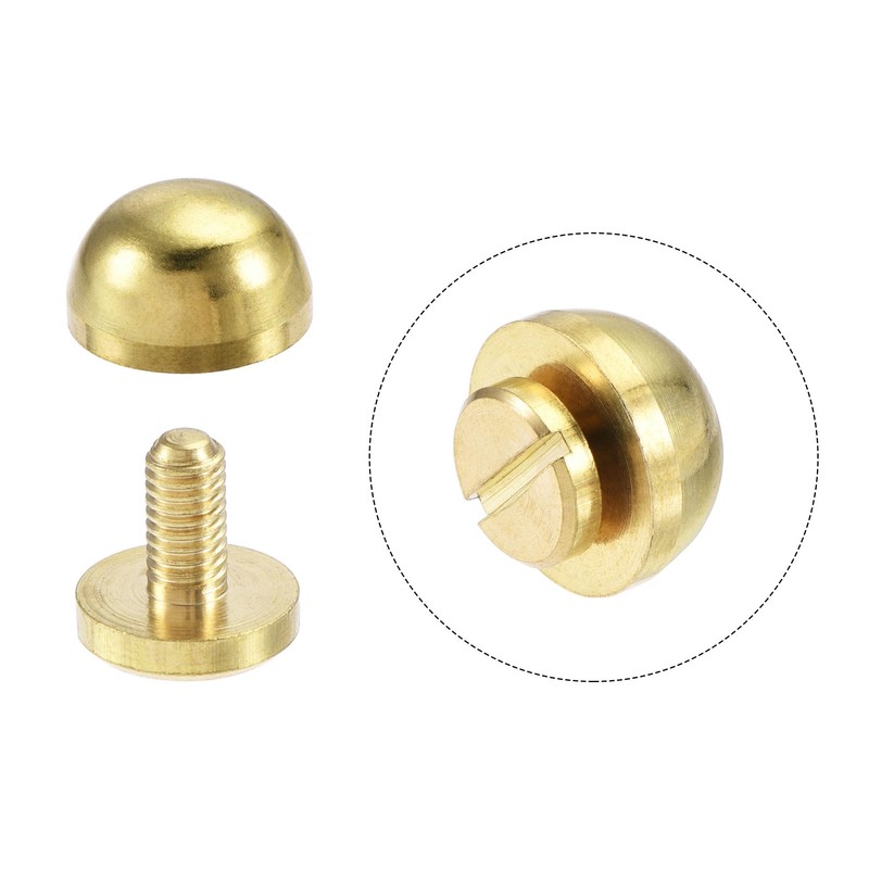 sourcing map 12x7mm Round Studs Rivet Purse Handbag Feet Spike