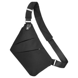 Aucuu Sling Shoulder Backpack, Chest Bag with Detachable Shoulder Strap, Waterproof Anti-Theft Military Daypack Crossbody Backpack for Men Women, Travel, Outdoor(Black)