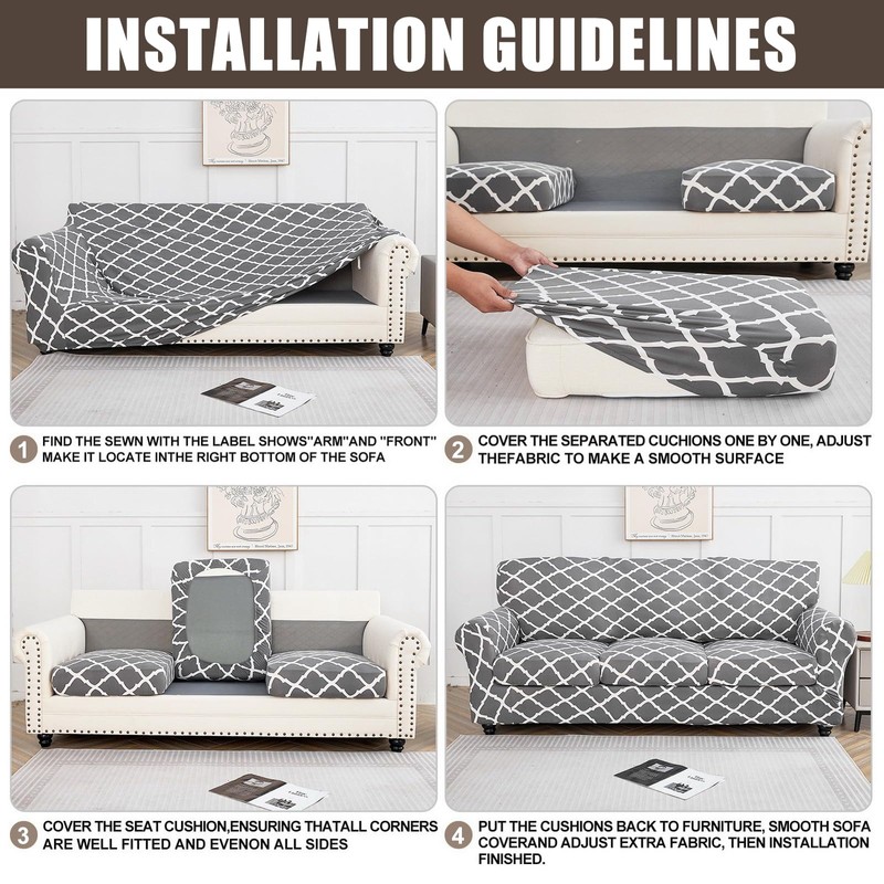 SearchI Fundas de Sofá Extensibles, Funda para Sillón de 2