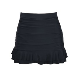 Hilor Women's Skirted Bikini Bottom High Waisted Shirred Swim Bottom Ruffle Swim Skirt