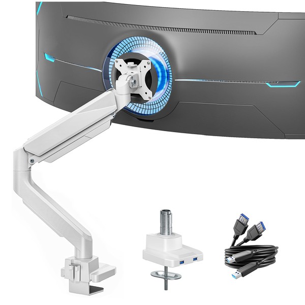 ARES WING Single Monitor Arm, Heavy Duty Adjustable Monitor Arm