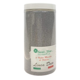 Coloured sand, sand for decorations, sand for weddings, sand size 0.3/0.7 mm. in jar of 750 gr. (Silver)