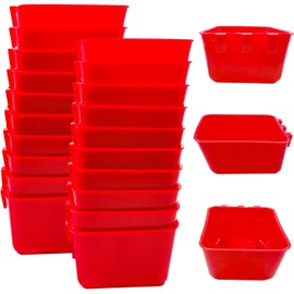 20 Pcs Chicken Coop Feeder Water Cup,16 oz Cage Cups Chicken Feeder Waterer, Cage Cups Birds Hanging Feeders, Chicken Feeder Water Bowl for Parakeet Poultry Pigeon Bunny Wire Cage (Red)