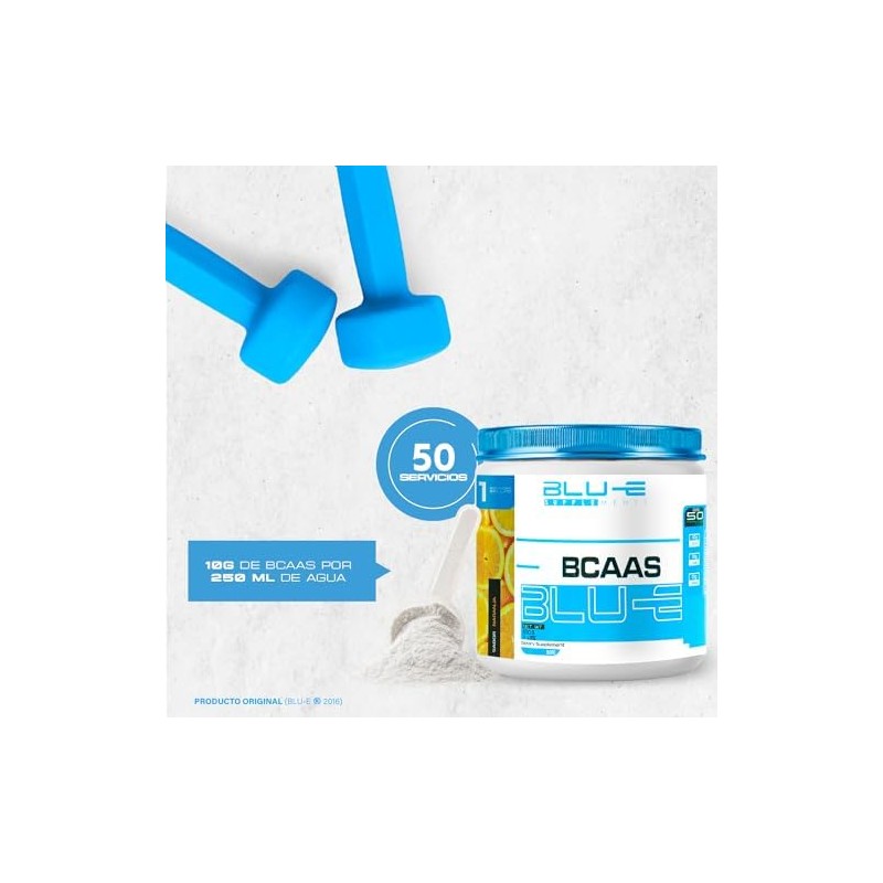 Blu-e Bcaas Aminoácidos 50 Servicios 500 G Sabor Naranja