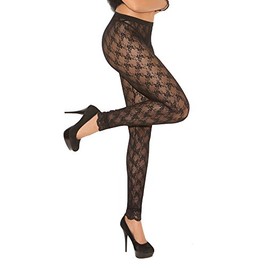 Elegant Moments Women's Lace Leggings, Black, One Size