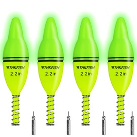 THKFISH LED Light Float, 4 Pieces Fishing Floats Set for Night Fishing, Swimmer Fishing for Saltwater and Freshwater, Trout Floats, Pike Float, Fishing Floats for Crappie, Zande, 5.5/7.8/10.4 cm
