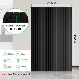 ZHOJEREL 10 Pack Sound Proof Foam Panels for Walls 47.2"x23.6" Large Acoustic Panels Sound Absorbing, Self-Adhesive Soundproof Wall Panels for Home Studio, Office, Recording, Black (10 Pack Black)