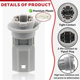 Svicari License Plate Light Lamp Bulb Socket Connector With T10 LED Bulb for Toyota Corolla Matrix Paseo Prius RAV4 Venza Lexus CT200h ES300 GX470 Rear Holder Plug Base Replace #90075-99011 2PCS