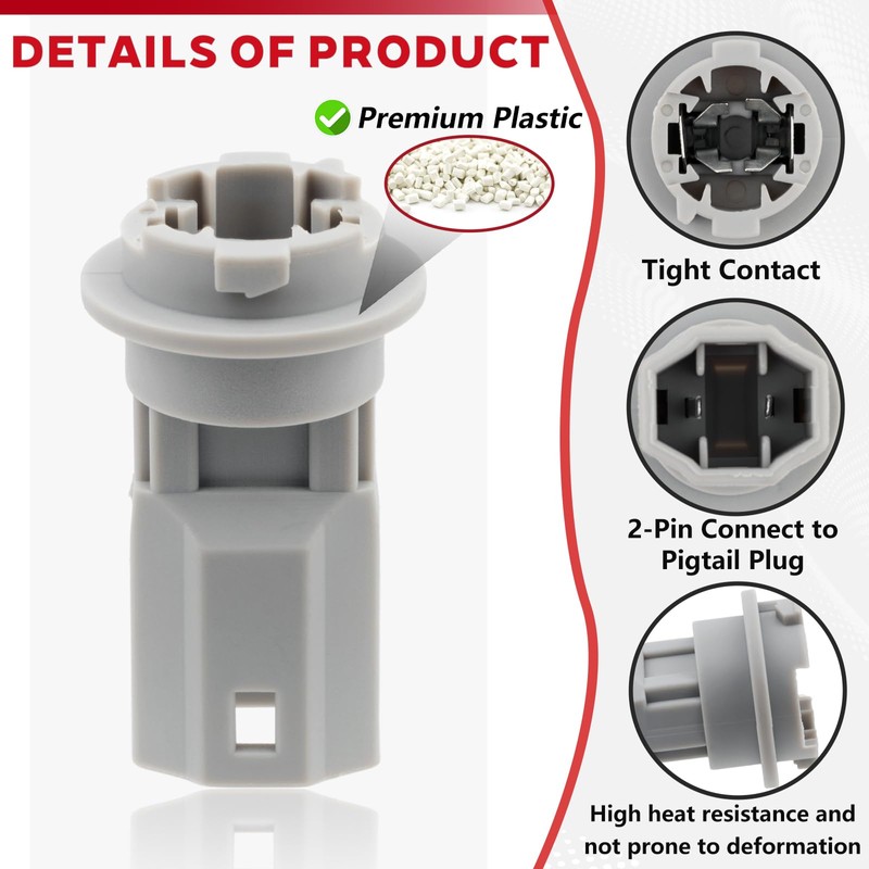 Svicari License Plate Light Lamp Bulb Socket Connector With T10