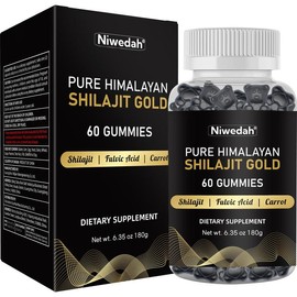 Cordyceps & Shilajit Gold Gummies - 60 Gummies, Rich in Fulvic Acid, Minerals & Carrot Extract | Dietary Supplement for Men & Women, Daily Use for Energy, Vitality & Wellness:_1 pcs