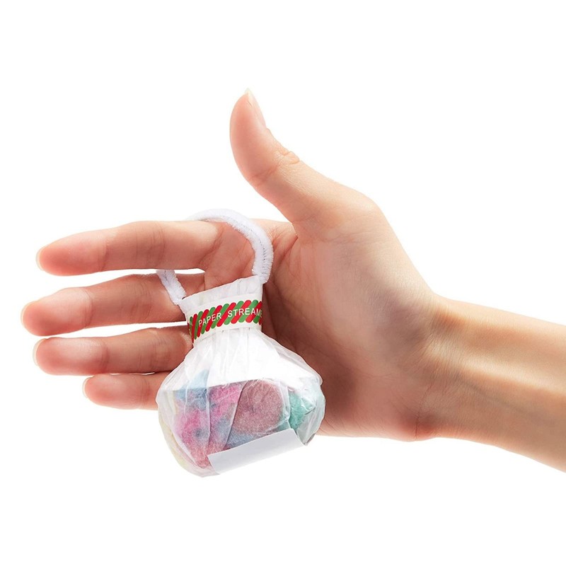 10 Pack Colorful Throw Streamers, No-Mess Confetti Paper Shakers Poppers