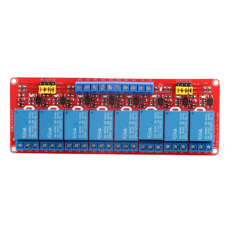 8 Channel Optocoupler Relay Module Board, Strong Driving Ability, 5V/12V/24V,Fault