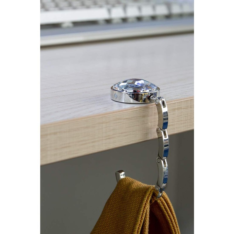 Foldable Purse Hook Floding Handbag Hanger Rhinestone Bag Holder for