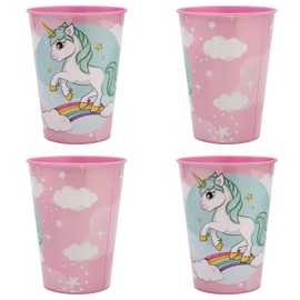 Palleon Unicorn Cups for Children - Set of 4 Drinking Cups Made of BPA-Free Plastic - 260 ml Capacity