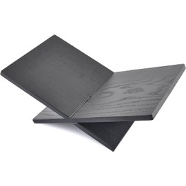 Honygebia Solid Wood Book Stands - Cross Frame Black Oak Wooden Book Holder, Open Bookstand for Display and Reading, Suitable for Art, Bible, Cookbook, Easel, Magazine, Textbooks