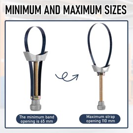 Ölfilterschlüssel mit Metallband, Riemenschlüssel zum Entfernen, Verstellbares Ölfilter-Entfernungswerkzeug, Car Truck Motorrad Verstellbares Ölfilter-Entfernungswerkzeug Für Öl (60 mm – 120 mm)