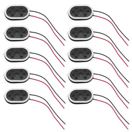 eMagTech Pack of 10 Mini Speakers 8 Ohm 1 W 20 x 30 mm Magnetic Speaker Replacement Compatible with Raspberry Compatible with MP3 Radio Speaker