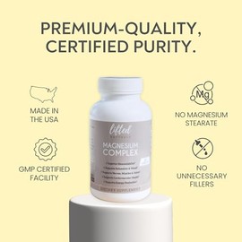 Lifted Naturals Complejo Magnesio Suplemento Bisglicinato Malato Taurato 120 Cápsulas Bioavail