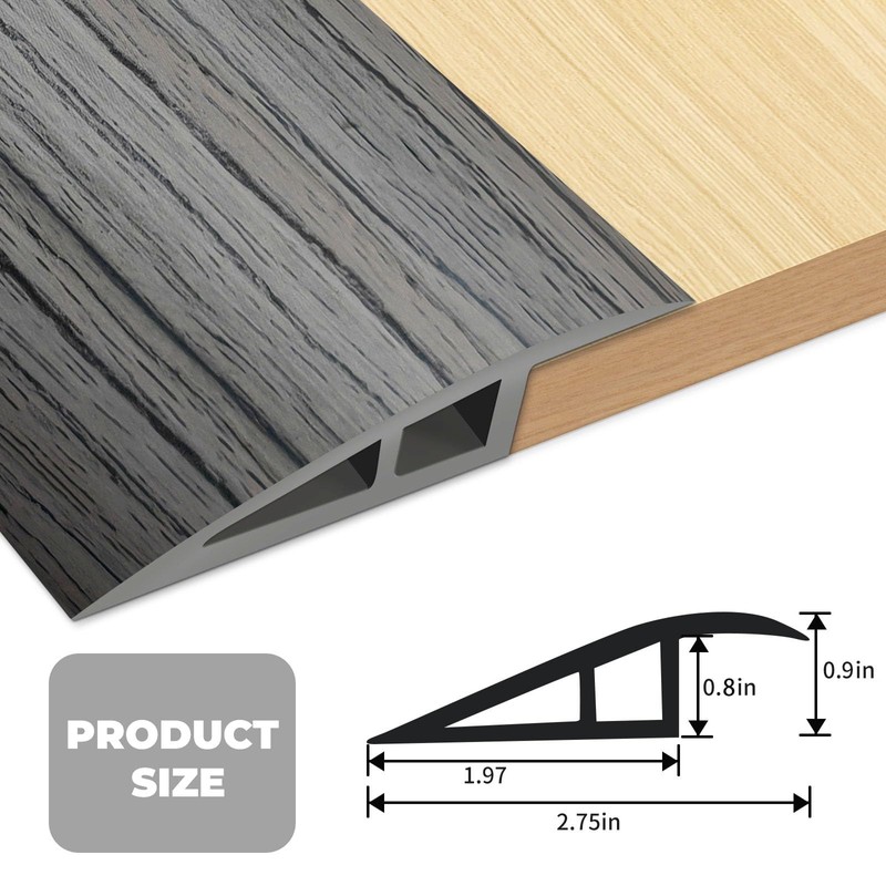 Vinyl-Door-Threshold Floor-Transition-Strips Self Adhesive 72 inch, Threshold 3/4''~4/5'', Transition-Strips for