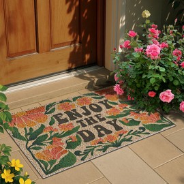 Front Door Mat Indoor Entrance, Welcome Home Mats for Front Door, spring Doormat ,Absorbent Dirt&Durable 17’’X30’’Non-Slip,Easy Clean,Door Rugs for Entryway Indoor, Porch, Patio,Home Decor