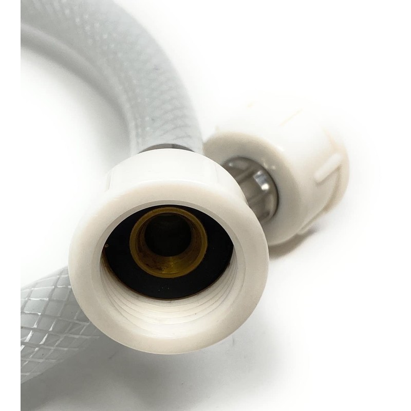 Water Supply Line, 20 inch White Braided Nylon and Reinforced