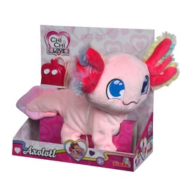 Simba 105890057 Chi Love Axolotl, Cable Controlled, with Fluffy Rainbow gill, Sound, Runs and Moves, 20 cm, from 3 Years