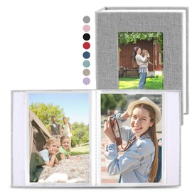 vivinin 2 Pack Photo Album 5x7, Linen Cover Photo Album, Small Photo Album Book for 36 Pockets Hold 72 Pictures, Picture Book for Photos Family Anniversaries Baby Vacations (Gray)