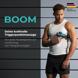 Beurer Antelope by Beurer BOOM Massagepistole, kompakte Massage Gun mit 4 Aufsätzen, für Entspannung und Regeneration, kraftvolle Triggerpunktmassage, Muskelmassagegerät mit 5 Intensitätsstufen & Akku