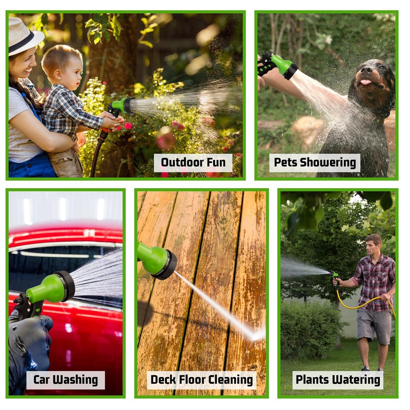 NEXCOVER Garden Hose Nozzle Sprayer - 7 Adjustable Watering Patterns